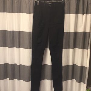 Fashion Nova high waist black shredded jeans